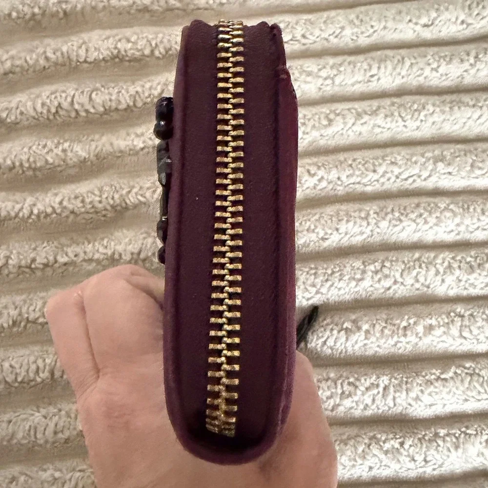 Kate Spade New York Wilson Road Embellished Wallet in deep‎ plum Jeweled